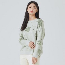 로엠 로엠 눈송이 패턴 보송보송 스웨터 RMKAA1CRS2 NC