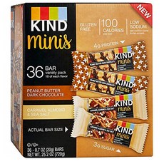 Kind Bar Minis Variety 카인드 바 미니 2종 버라이어티 팩 36개 25.2oz(720g), 1개
