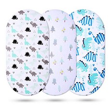Universal Boxetheet 3 Pack 100% Breathable Cotton Sheet Set Halo Miclassic Chicco Lullago etc (Dinosaur Tree) for Baby Boys, 본상품
