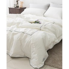 리사 고밀도 면 이불 패드 베개커버(50X70)2장 퀸(Q)세트, 아이보리