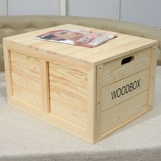 차박 캠핑 스토리지 감성아이템 빈티지 우드박스 수납함 원목 나무상자 글램핑 수납박스, 소형 39x50x18cm, 로그 색상 (소나무)