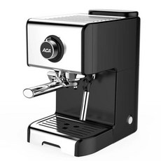 JRM0043 ACA 에스프레소 커피 머신 소형 이탈리아 반자동 커피 메이커 가정용 상업용 스팀 폼 카페테리아, 02 Black_02 미국