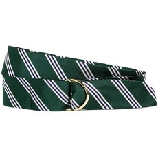 Brooks Brothers (브룩스 브라더스) 실크 미니 BB # 1 스트라이프 D 링 리본 벨트 100161973 GRN / NVY L