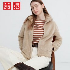 일본 UNIQLO 유니클로 플러피얀 후리스 풀 집 재킷(긴팔) 30 NATURAL