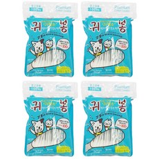 애견 귀청소 전용 항균 면봉 100개 4봉 쉽독 전연령 귀세정 반려견, 4개