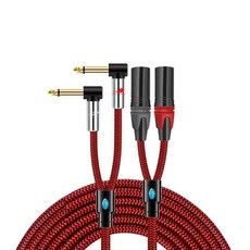 듀얼 1/4 인치 TS 모노 6 35mm 잭 2 x XLR 남성 오디오 케이블 앰프 믹서 사운드 콘솔 홈 시어터 시스템 차폐 코드, B_12m, 1개