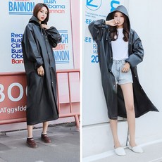 레인가드 EVA 프리사이즈 성인 우비 비옷 다회용 1+1, 2개, 블랙