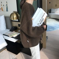 겨울 가을 여성의류 머메이드한 학생 밍크 털 후드 와이드 겉옷 니트셔츠 티셔츠상의
