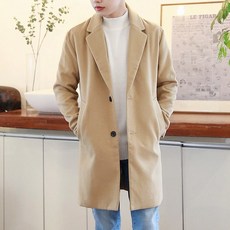 쫙 빠진 이중지 무지 코트