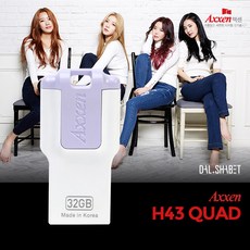 액센 H43 QUAD 4GB USB메모리 퍼플 (단자노출형), 1개