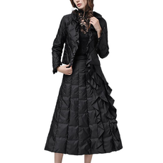 셀셀럽당 여성 세트 겨울 패션 패딩 코트 하이웨스트 a라인 스커트 패션 투피스