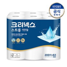 크리넥스 스트롱 키친타월 200매, 6개입, 1개