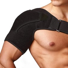 양쪽 어깨보호대 아대 쇄골 오십견, 블랙, 1개