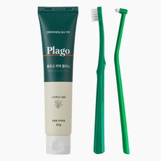 플라고 반려동물 구강관리 세트 플러스치약+기본칫솔+송곳니칫솔, 1세트, 80g