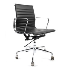 휘게 임스체어 eames chair 사무실 디자인 컴퓨터 고급 1인용 사무용 오피스 의자 디자이너 명품 가죽 인테리어 EA117, 인조가죽(PU) - 블랙