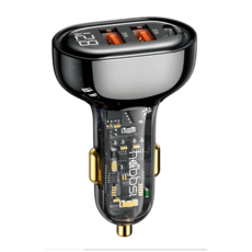 햅시 125W PD 3포트 LED 차량용 초고속 충전기 전압체크 시거잭, YMQC125W, 블랙