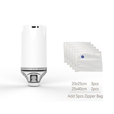 REELANX 핸드 헬드 진공 실러 기계 5 또는 10 진공 지퍼 가방 Sous Vide 정밀 밥cooker 에 대한 휴대용 미, 01 H1 add 5 Zipper Bag_01 CHINA