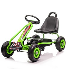 4륜 자전거 키즈 카트 사륜 레이싱 이색 네발 어린이 4발 패달, 3-5세 에어휠 애플그린