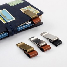 아이원더 스페셜 클립타입 다이어리 노트 다용도 가죽 펜홀더, 빈티지&브라운