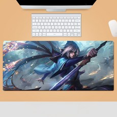 KDA 리그 오브 레전드 마우스 장패드 게임 주변 마우스패드 라지 사이즈 내오염성 견디다 창의 기념 선물, 900*400*4mm, 패턴-17