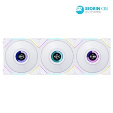 LIAN LI UNI FAN TL120 LCD 리버스 화이트 3팩/Controller
