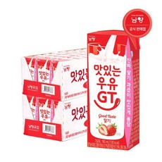 남양 맛있는우유 GT 딸기 180ml x 48팩, 48개