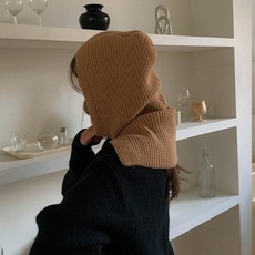 주디앤 벨로심플 니트 넥워머 바라클라바, 베이지
