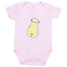 baa baa sheepz 抱抱羊 短袖包屁衣, 95%竹纖維 嬰幼兒連身衣, 粉色大頭羊