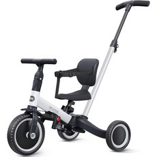 에이블 트라이크 1-3세용 newyoo 세발자전거 등받이와 안전 벨트가 있는 유아용 자전거 균형 완벽한 소년 소녀 생일 선물 및 장난감 조정 가능한 시트 페달다크 그레이 TR007, [02] TR007, [05]