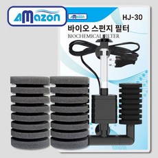다팜아쿠아 아마존 HJ-30 저소음 모터 일체형 스펀지 여과기 전용 교체 리필 필터 2개입 1세트, 2개