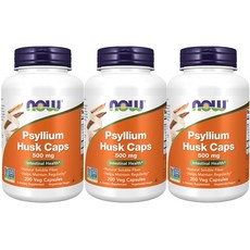 Now Foods 실리엄 허스크 500mg 베지 캡슐, 200개입 × 3개, 3개
