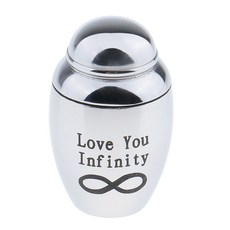 Smalll Cremation 인간 또는 애완 동물 유골을위한 Urn Pot 펜던트 방수 메모리 Funeral Keepsake Charms 스테인레스 스틸 Silve|펫 장식함, 단일, 1개, Love You Infinity