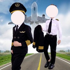 할로윈 의상 유니폼 기장 파일럿 파티 복장 비행 조종사