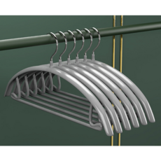 살림의기술 미끄럼방지 스텐 알루미늄 니트 논슬립 옷걸이, 그레이, 15개