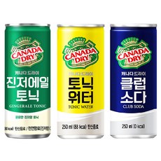 캐나다드라이 250ml 3종 토닉워터10캔 + 클럽소다10캔 + 진저에일토닉10캔 / 총 30캔