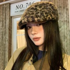 빈티지 Y2K 슬립 밀리터리 모자 겨울 베레모