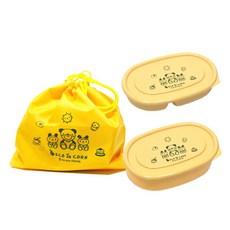 옥수수 건강 타원 도시락 2단, 4개