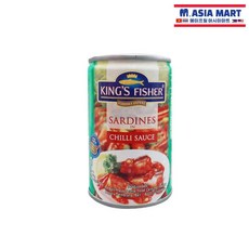 인도네시아 킹스피셔 KINGS FISHER 정어리 통조림 캔 칠리 소스 155g / SARDINES IN CHILLI SAUCE, 1개
