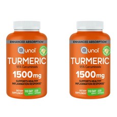퀴놀 Qunol 퀴놀 강황 터메릭 1500mg 180정 x2통 +80정 추가 총440정, 2개, 220정