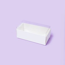 제이팩토리 마카롱박스 디저트포장 PET뚜껑포함 케이스 3구 화이트, 50개