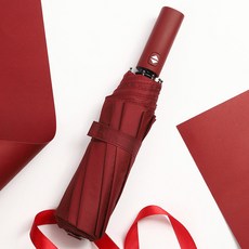 남성 뼈 남녀공용 대형 완전 레이어 방수 방풍 럭셔리 파라솔 우산 더블 비즈니스 12 자동, Wine Red, 1개