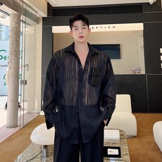 남자 긴팔 가을 셔츠 세미 공용 빈티지 디자인 모던한 패션 남방 데일리 간절기 스트릿