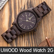 UWOOD 2세대 원목 나무 손목 시계 남성 여성 럭셔리