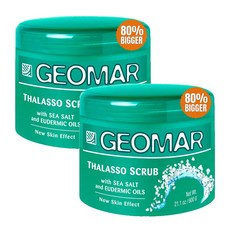 지오마 Geomar 사해 소금 딸라소 바디 스크럽 Dead Sea Salt Thalasso Scrub 몸 각질 제거 21oz(600g) 2팩, 600g, 2개