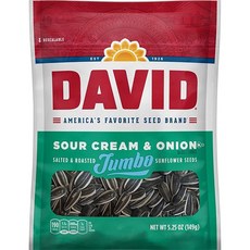 DAVID SEEDS 로스트 앤 솔티드 오리지널 점보 해바라기 씨앗 케토 친화적 148.8g(5.7온스) 12팩