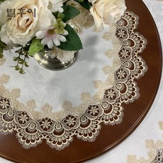 테이블보 식당테이블 천 레이스 빈티지 테이블 매트 원형 식탁보, 60cm, 1개, 151K골드
