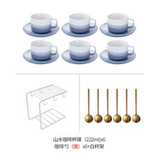애프터눈 티 세트 가정용 컵 6개 커피 및 차 브런치 및 유럽식 세라믹, 조경재 -6컵