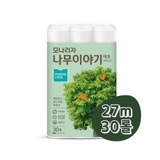 모나리자 나무이야기 데코 화장지 3겹 27M 30롤, 1개, 상세페이지 참조