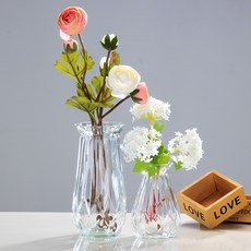크리 에이 티브 유럽 유리 꽃병 투명 수경 병 꽃 꽃 색 종이 접기 꽃병 거실 장식|꽃병|, 1개, S Blue
