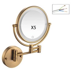 인치 8 X5 망원경 접이식 X3 욕실 X10 양면 회전 거울 벽걸이, Agolden.X5